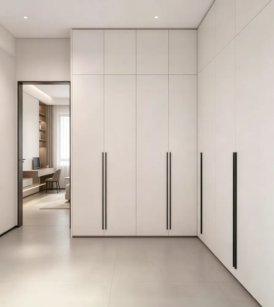 White Modern Melamine Bedroom Wardrobe For Clothing Storage