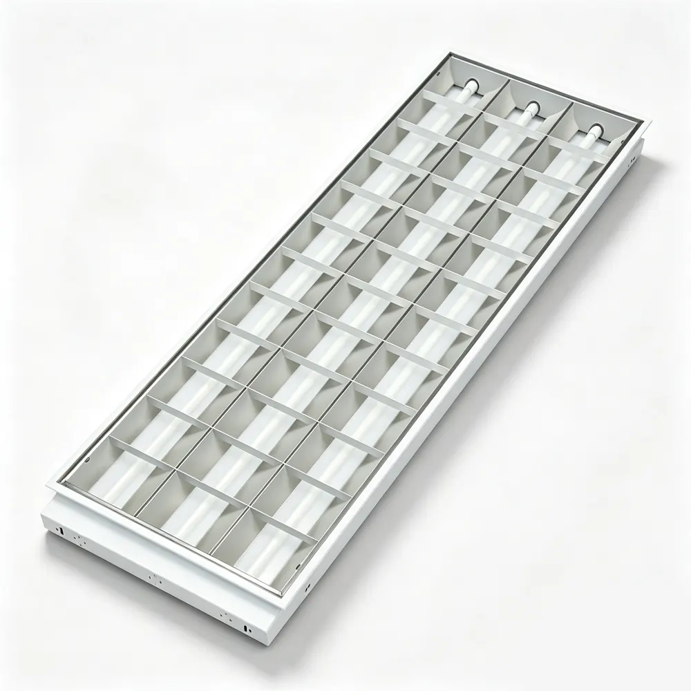Recessed/Surface-Mounted Steel LED Grille Troffer Light