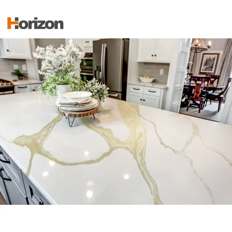 Calacatta White Engineered Quartz Slab 3200x1600mm