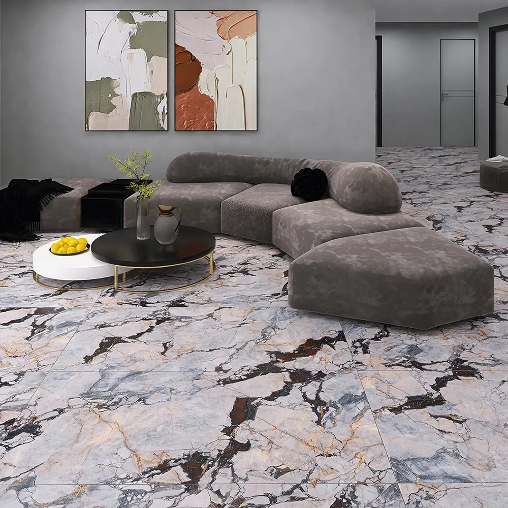 Stone-Look Polished Porcelain Floor Tile 750x1500mm