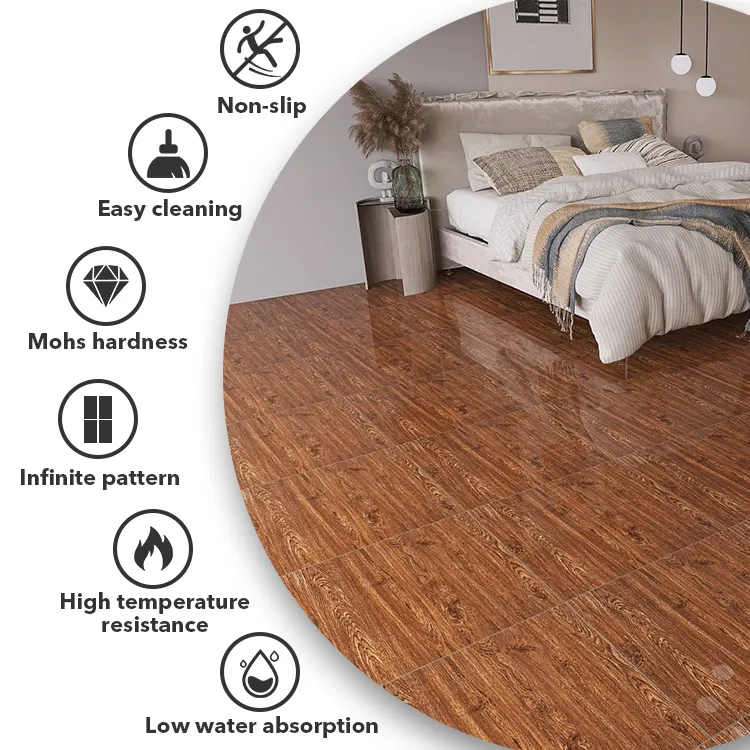 Wood-Look Porcelain Floor Tile 600x600mm/60x60cm