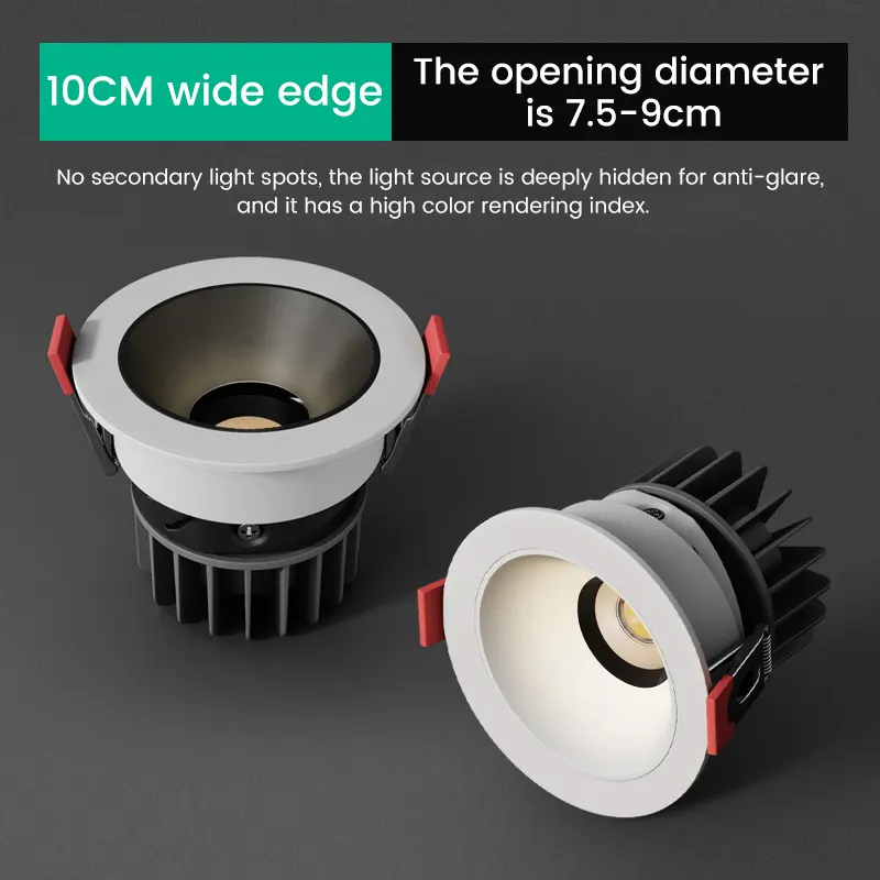 Anti-Glare Recessed Round Aluminum LED Downlight 7-12W