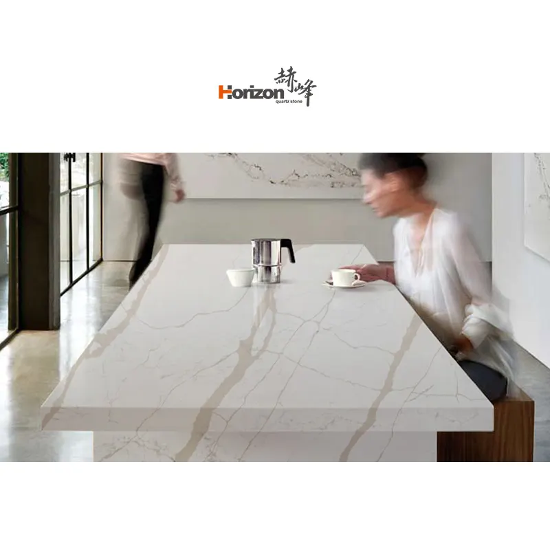Calacatta White Engineered Quartz Slab 3200x1600mm