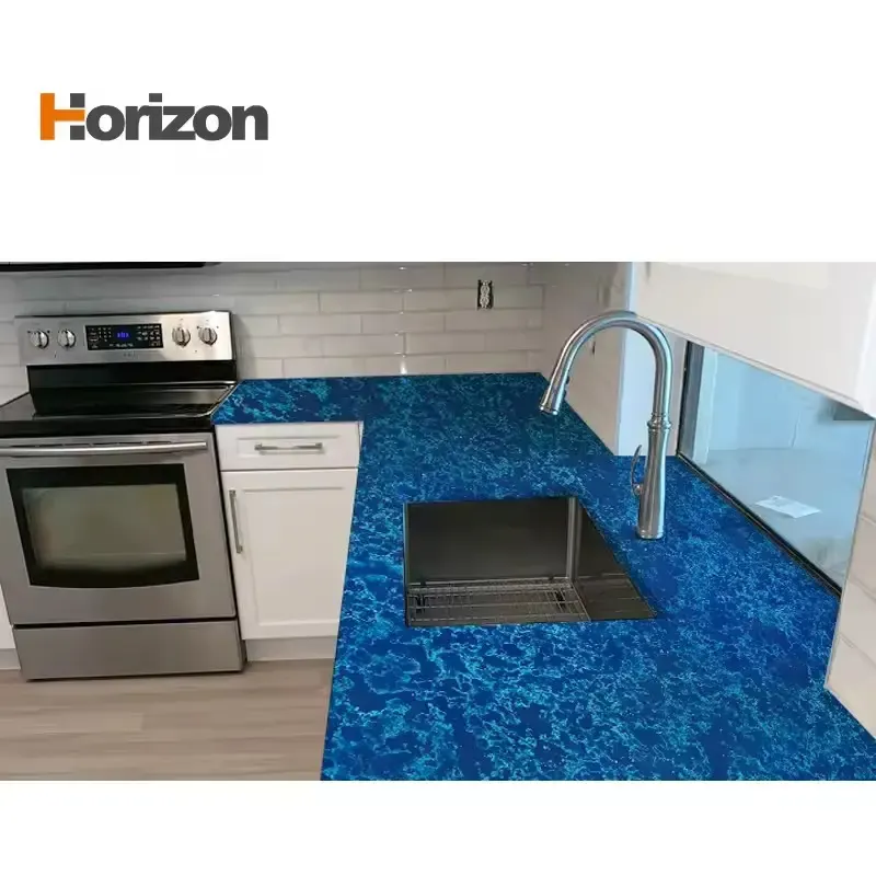 Blue Engineered Quartz Slab 3200x1600mm