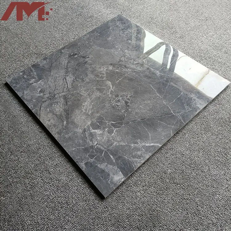 Marble-Look Gray Polished Porcelain Floor Tile 600x600mm