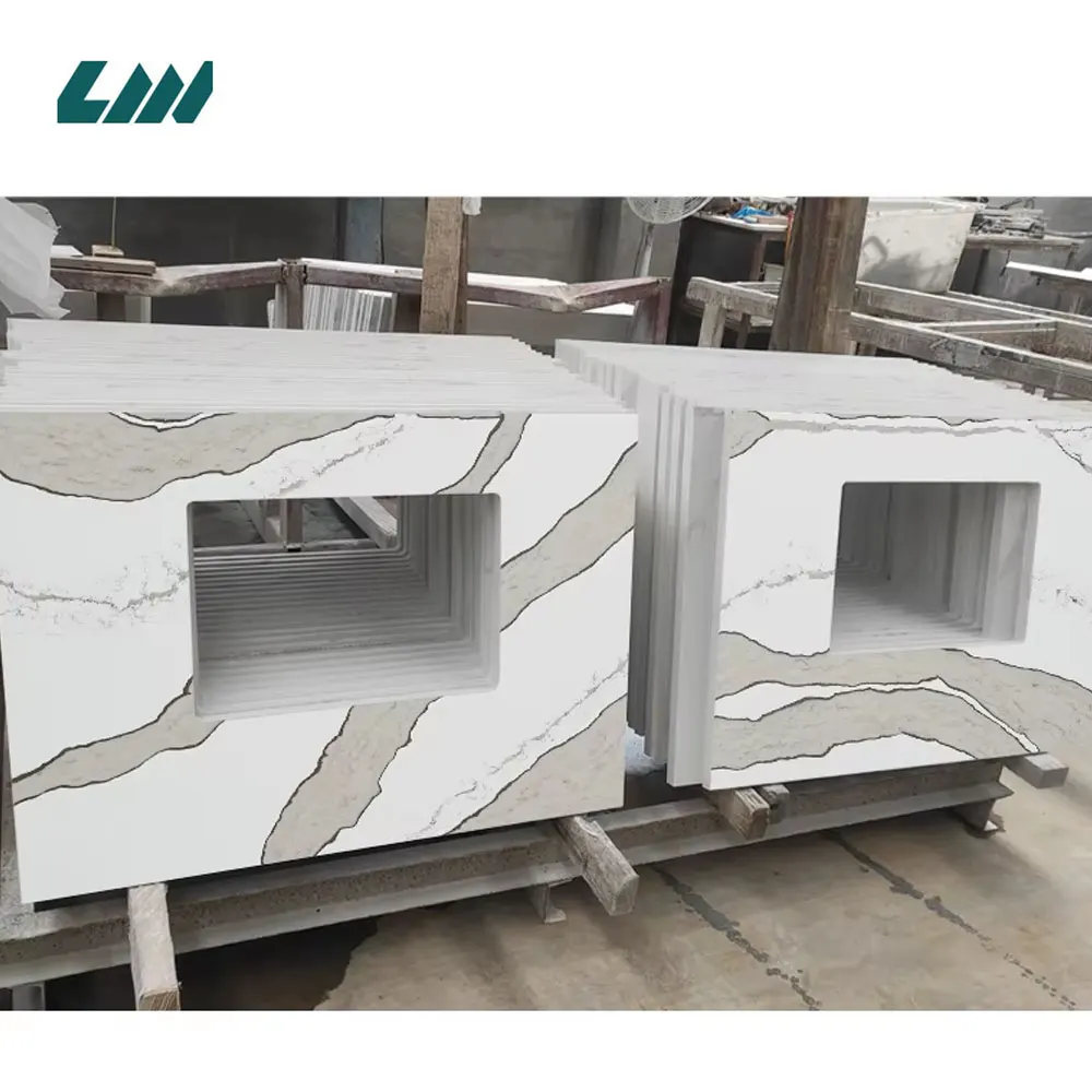 Jade-Look White Engineered Quartz Slab 3200x1600mm