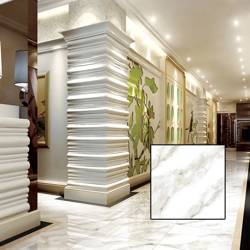 Marble-Look Glazed Porcelain Floor Tile 600x600mm