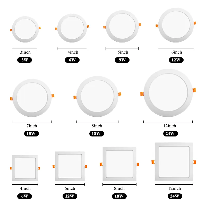 Slim Recessed Round LED Panel Light 3-9W