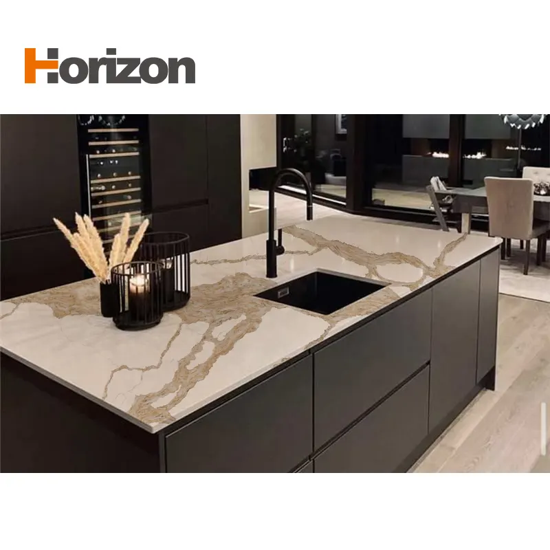 Calacatta White Engineered Quartz Slab 3200x1600mm