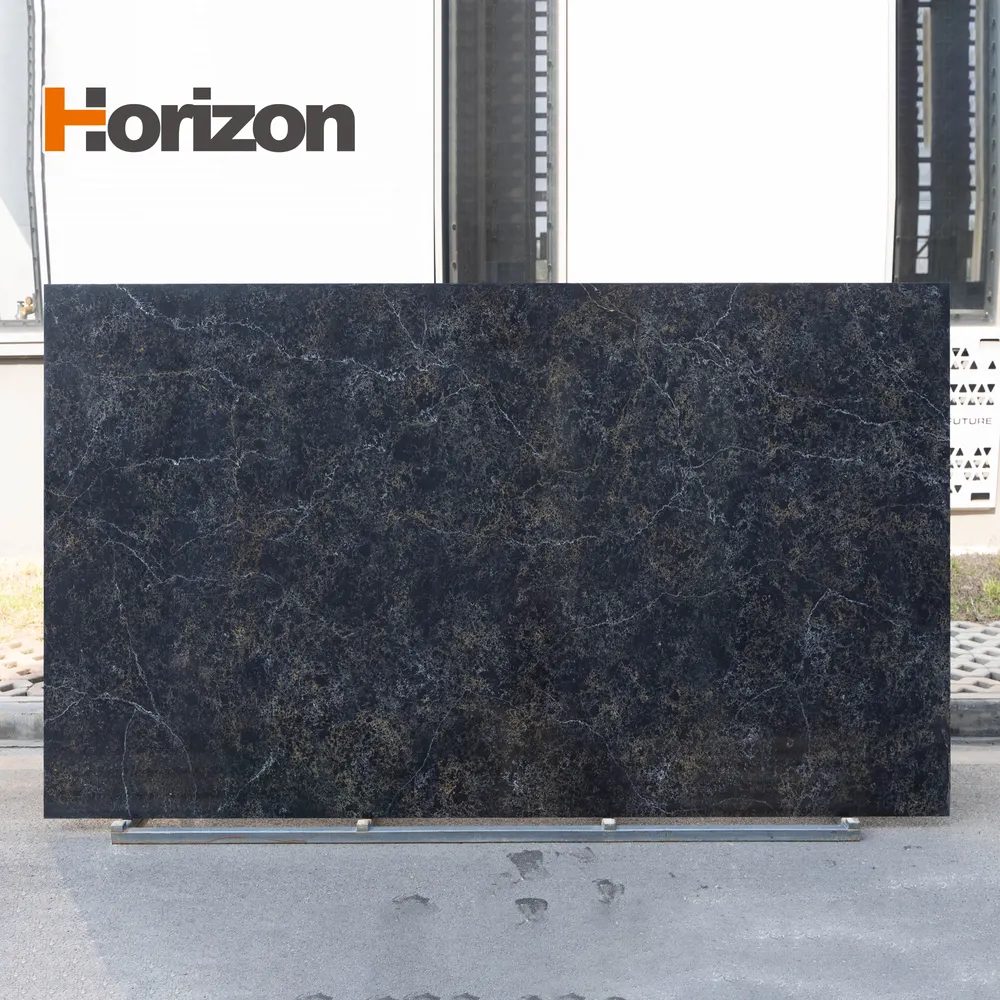 Calacatta Black Engineered Quartz Slab 3200x1600mm