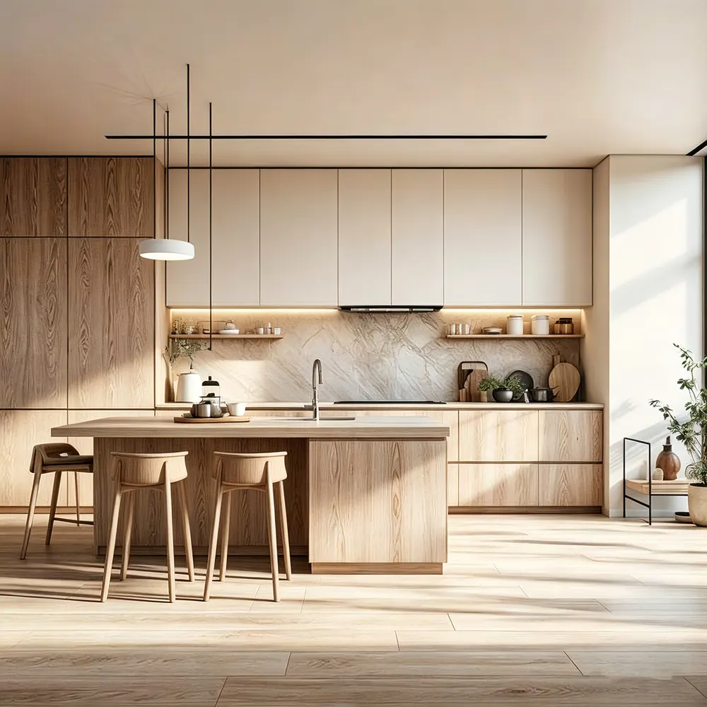 Modern MDF Custom Kitchen Cabinet With Lacquered Doors