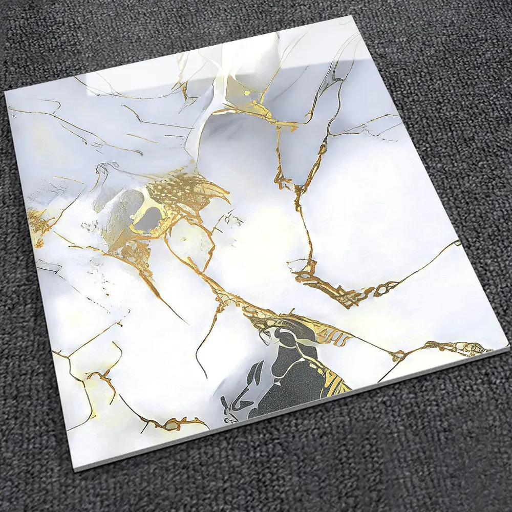 Stone-Look Polished Porcelain Floor Tile 600x600mm