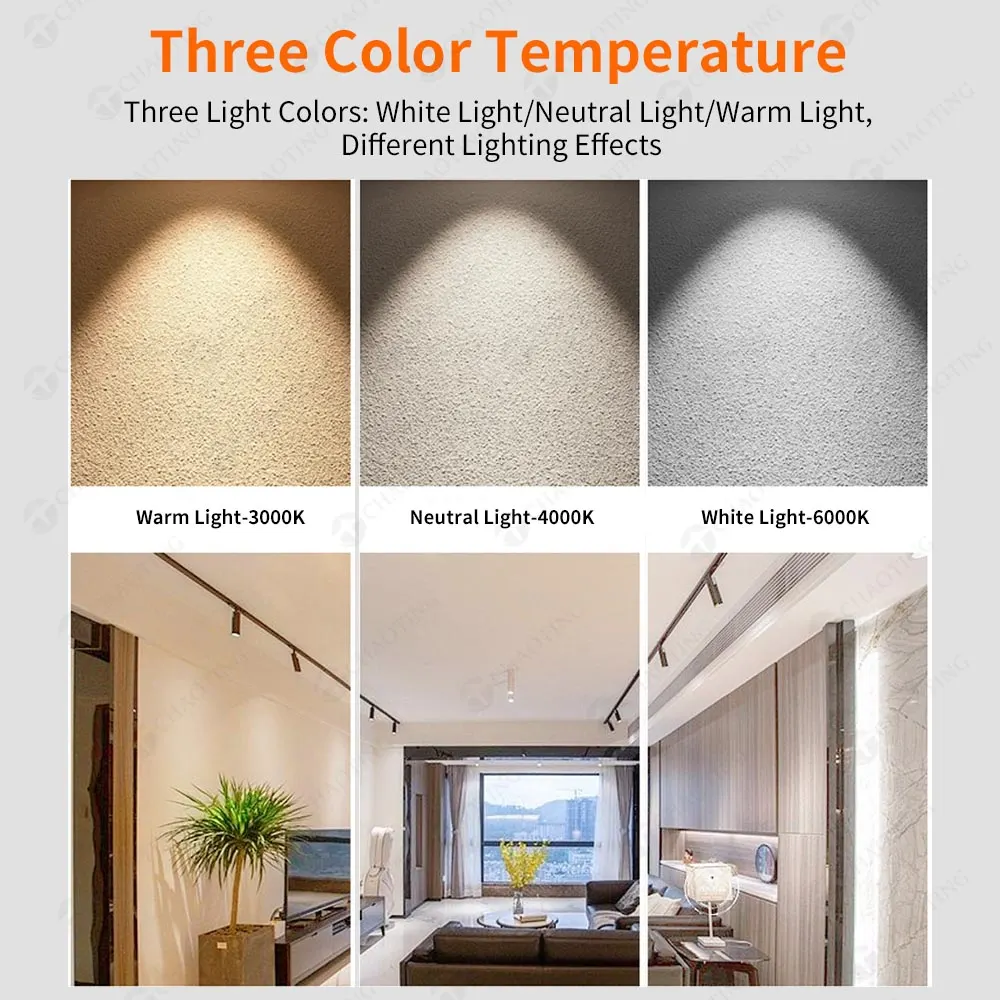 Adjustable Zoomable Tuya Recessed/Surface-Mounted Magnetic COB LED Track Spotlight 20W 48V