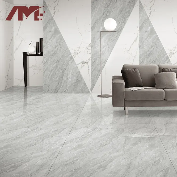 Marble-Look Gray Porcelain Floor Tile 750x1500mm