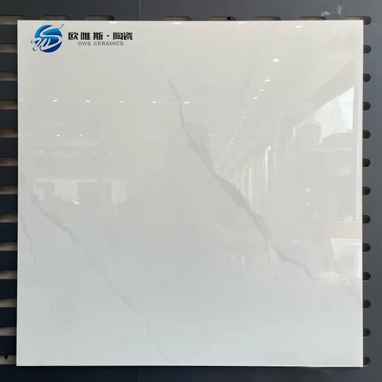 Non-Slip Stone-Look Glossy Porcelain Floor Tile 600x600mm