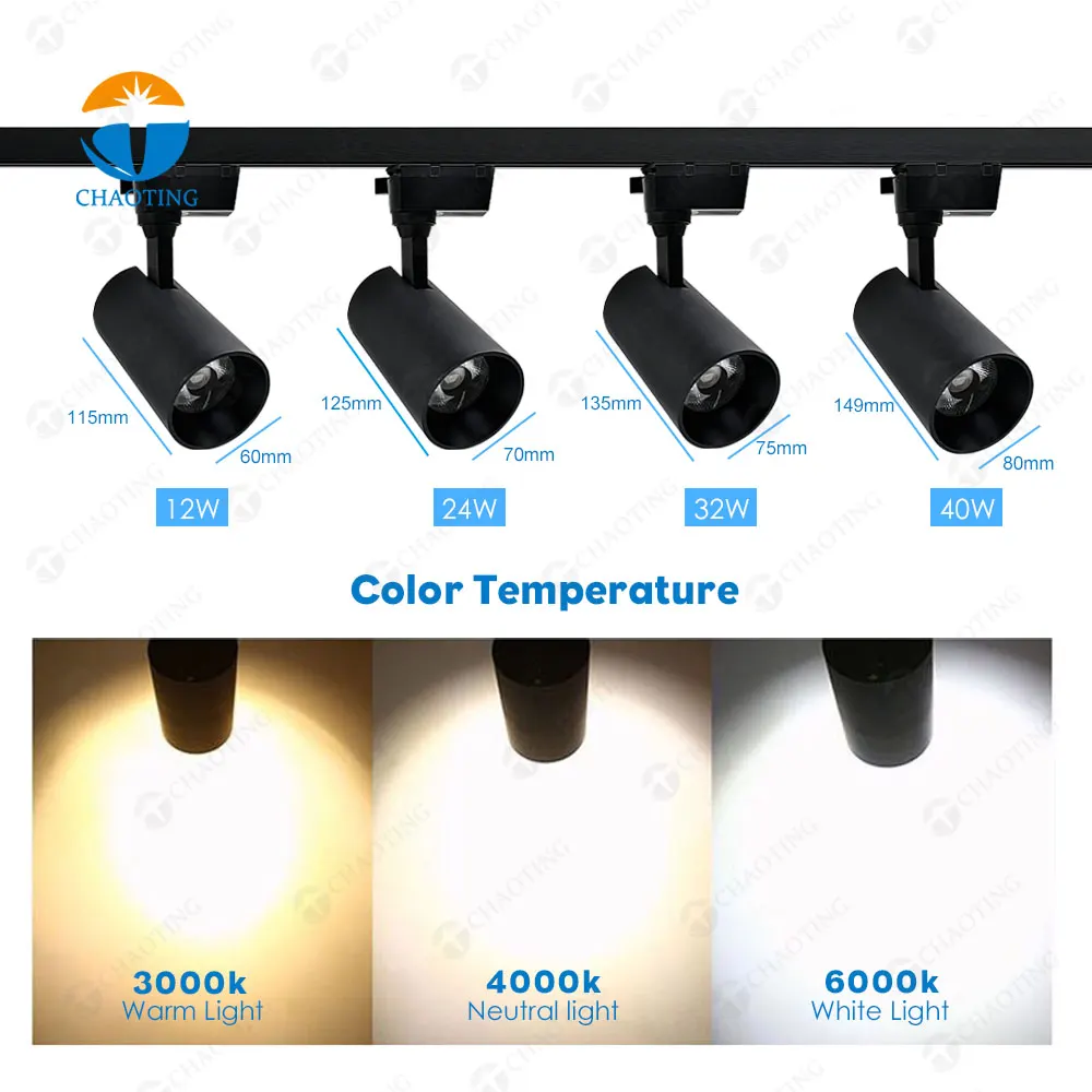Adjustable Recessed/Surface-Mounted Aluminum LED Track Spotlight 24-40W 220-240V