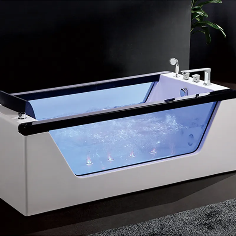 Acrylic Rectangular Whirlpool Massage Bathtub 1.8m