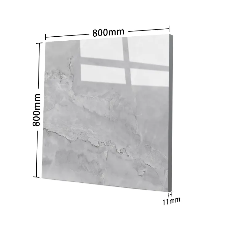 Glossy Marble-Look Glazed Porcelain Tile 800x800mm