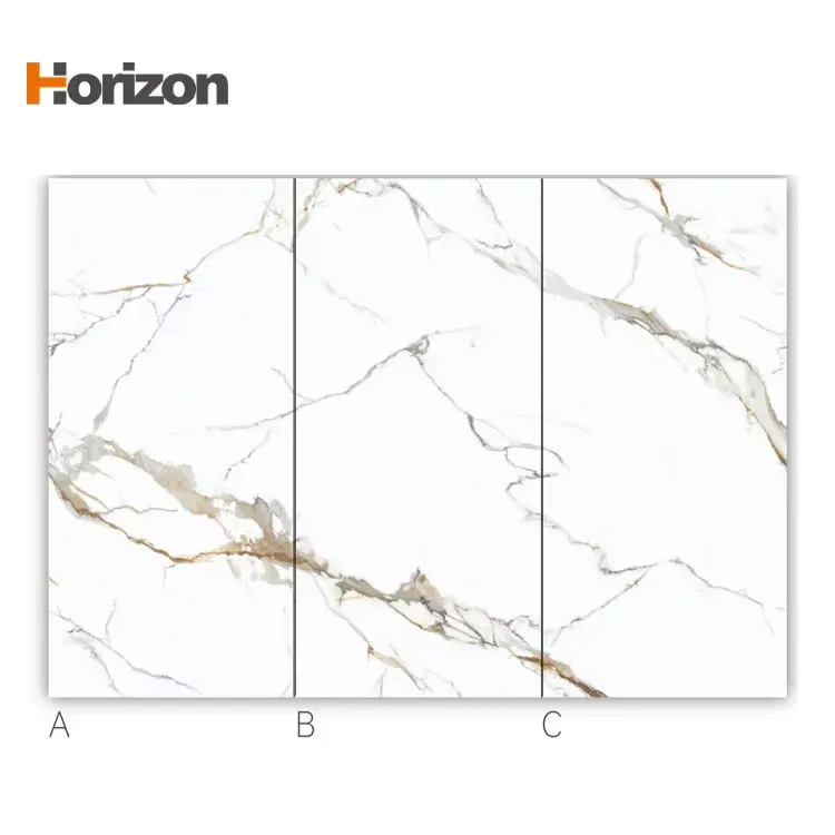 Marble-Look White Sintered Stone Slab 3200x1600mm