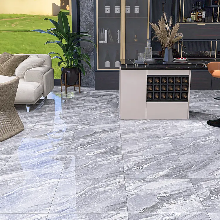 Non-Slip Stone-Look Polished Porcelain Wall And Floor Tile 600x600mm