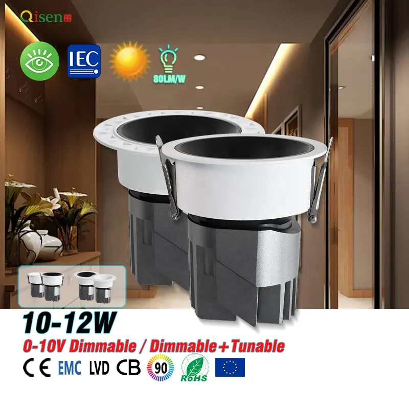 Adjustable Smart Dimmable Recessed LED Downlight 10/12W 75mm product sample