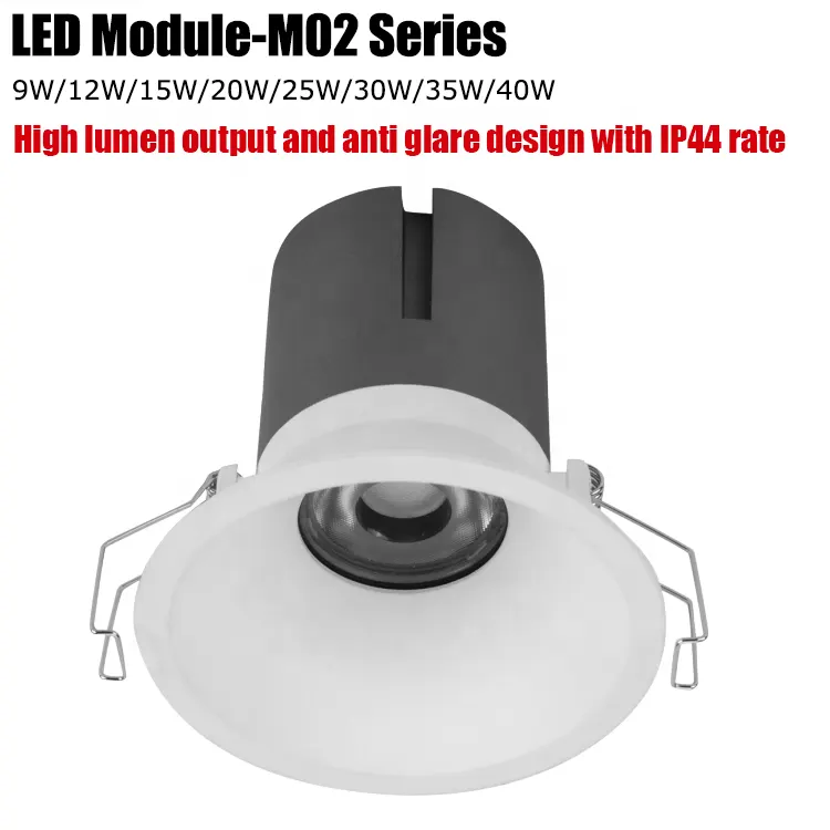 Anti-Glare Dimmable Recessed COB LED Downlight 15-40W