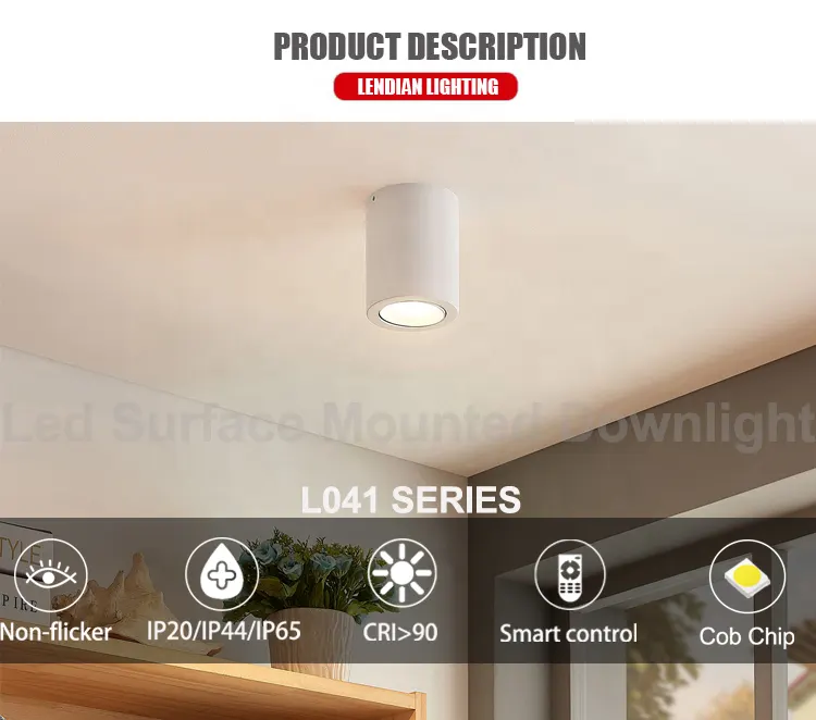 Surface-Mounted Aluminum LED Downlight 12W 140mm