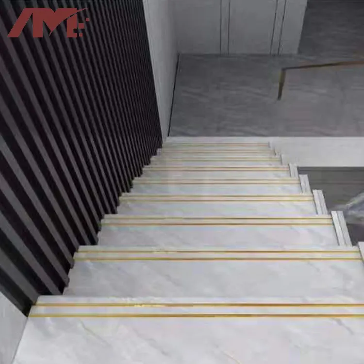 Non-Slip Marble-Look Porcelain Stair Tread Tile 1200x500mm