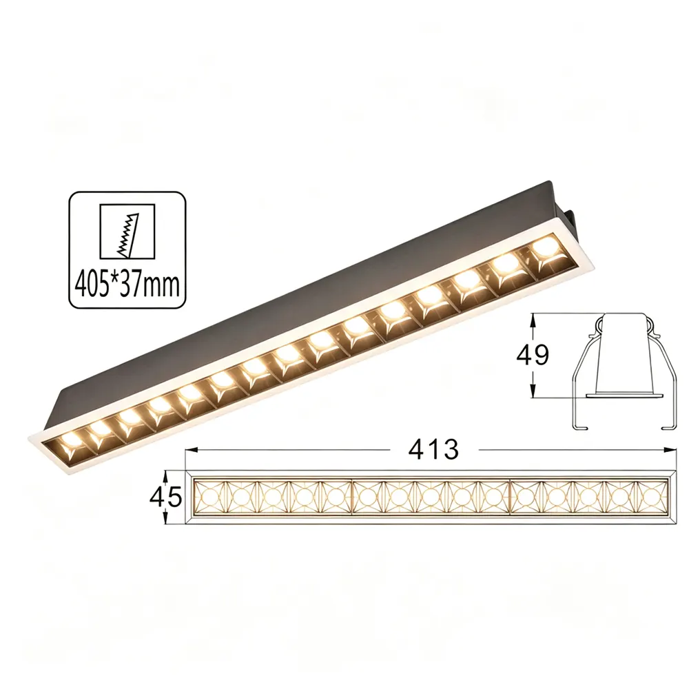 Recessed Square Aluminum LED Grille Spotlight