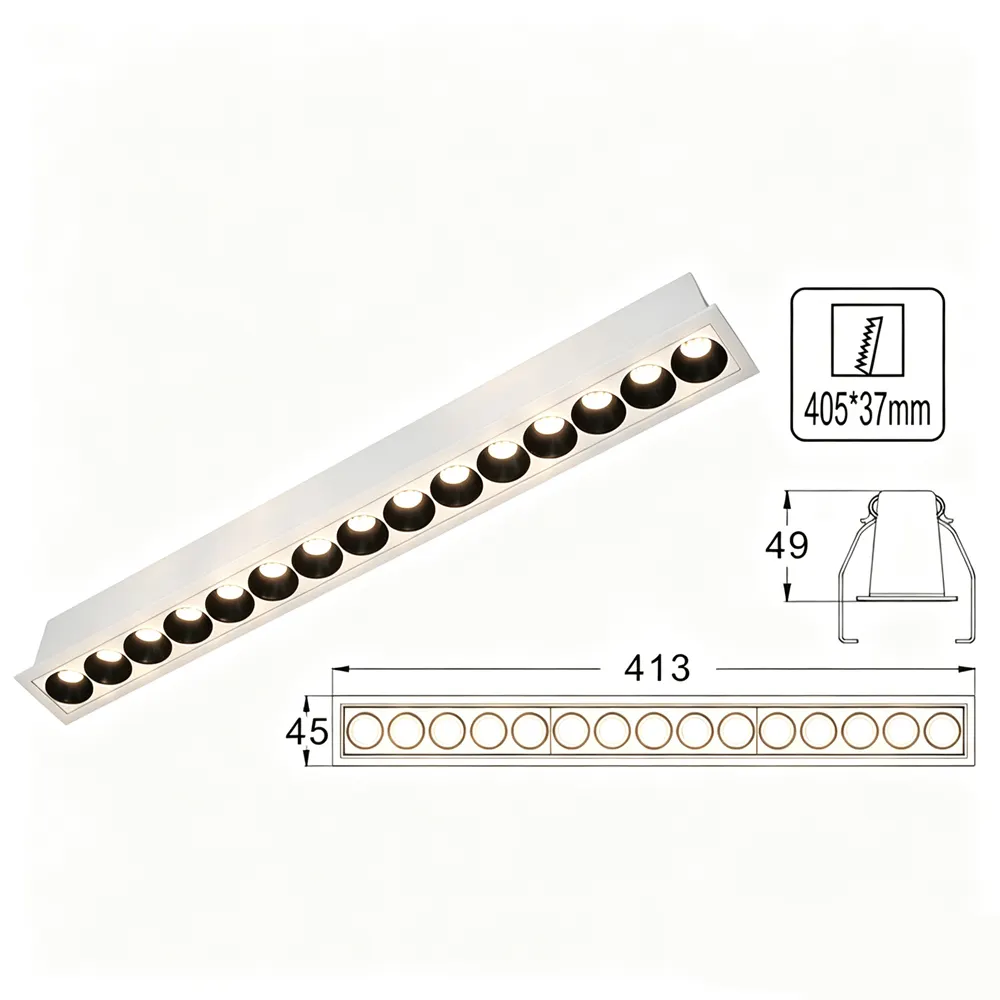 Anti-Glare Recessed Aluminum LED Grille Spotlight