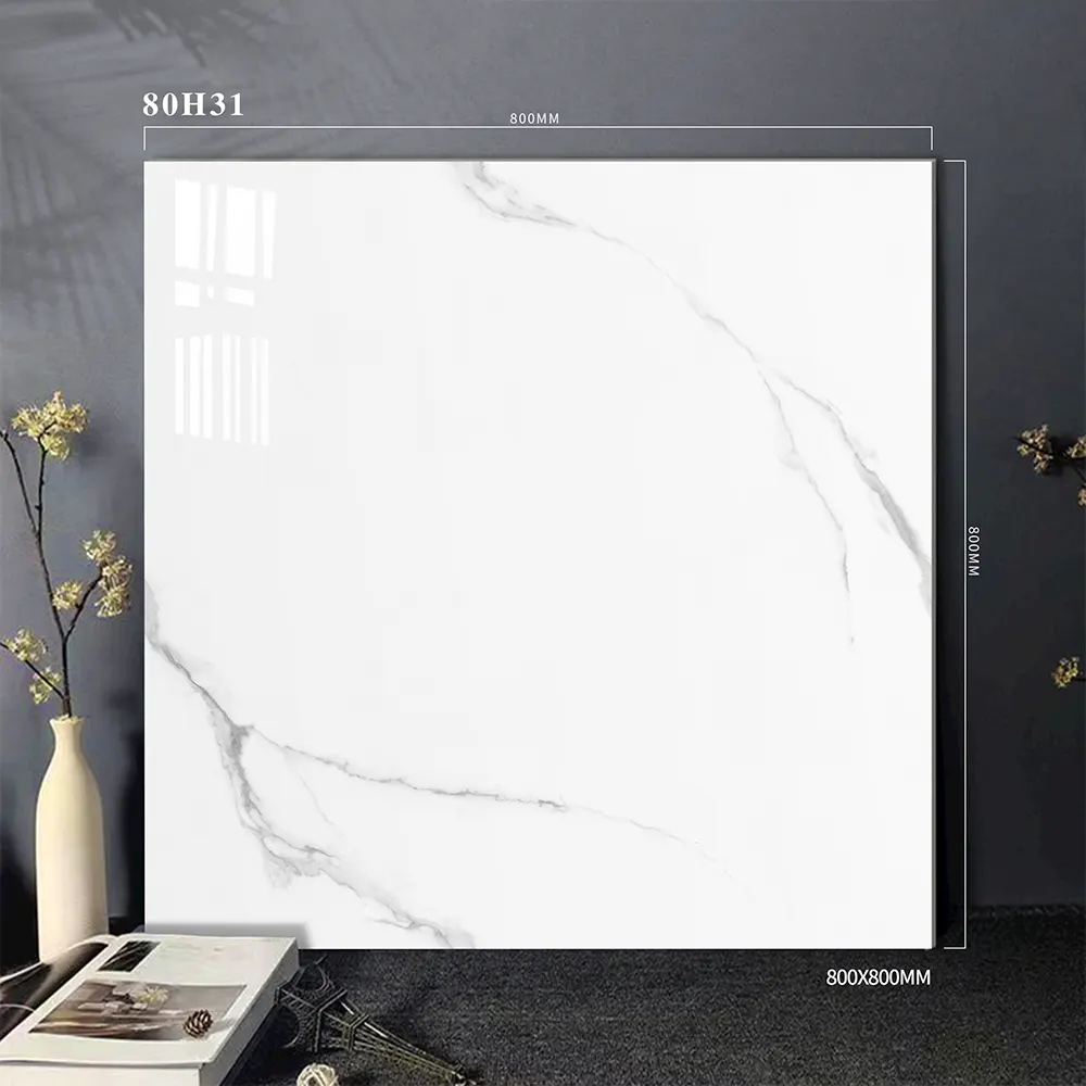 Carrara White Porcelain Wall And Floor Tile 80x80cm