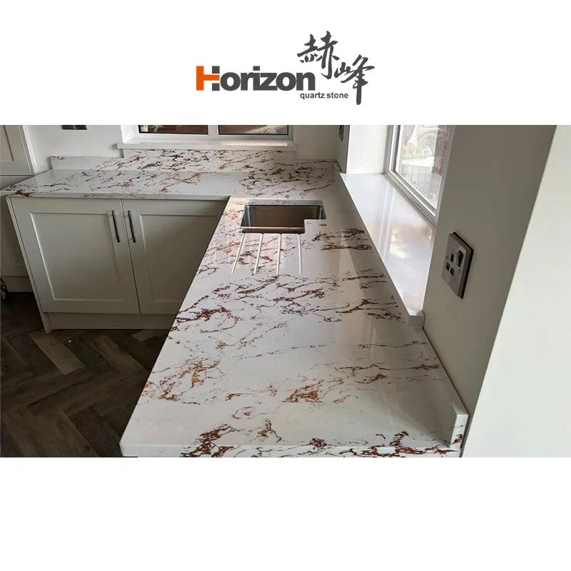 Calacatta White/Gold Engineered Quartz Slab 3200x1600mm