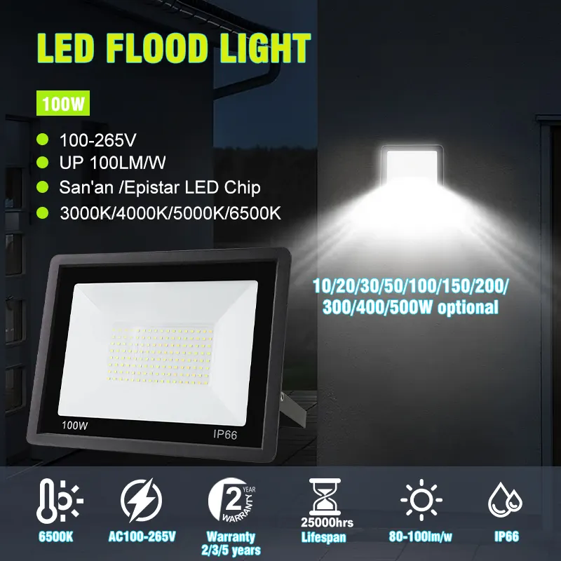 Aluminum LED Floodlight 10-600W IP65