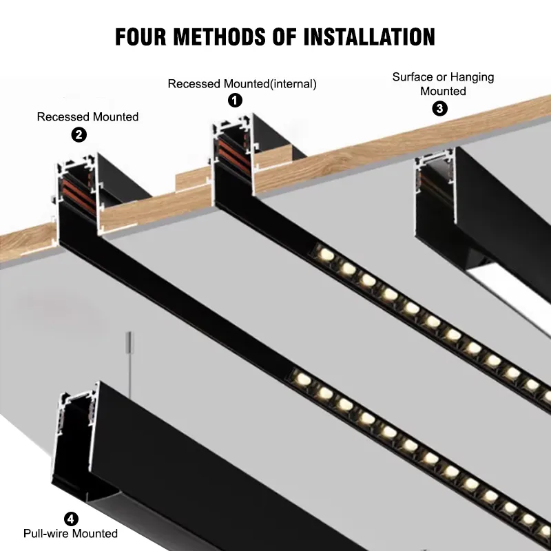 Smart Dimmable DALI Magnetic LED Track Spotlight 6-30W 48V 3CCT Selectable