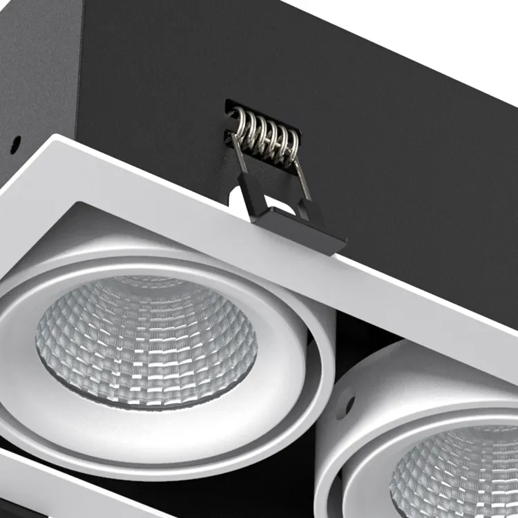 Recessed Square Aluminum COB LED Grille Spotlight 10-30W IP54