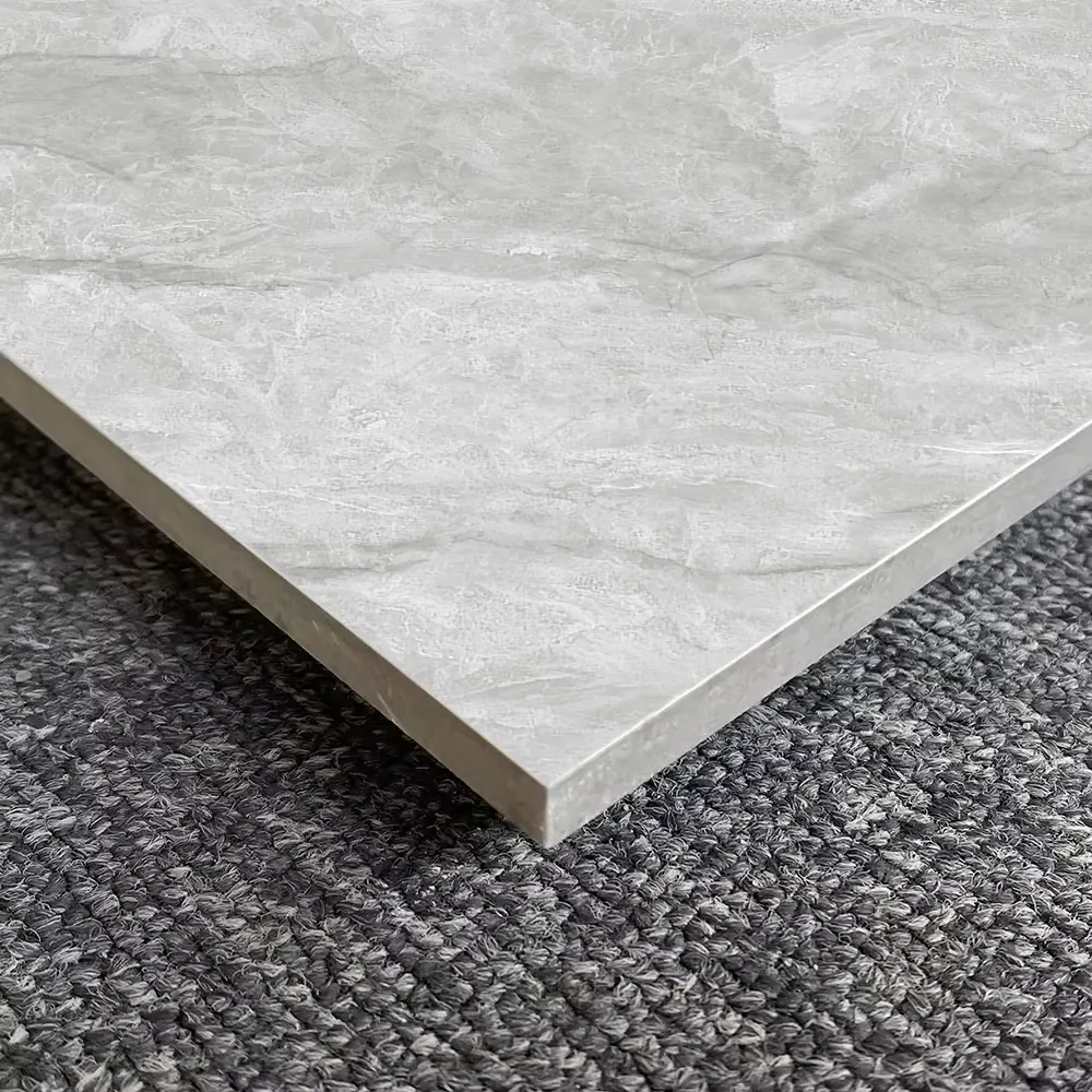 Marble-Look Gray Polished Porcelain Floor Tile 800x800mm