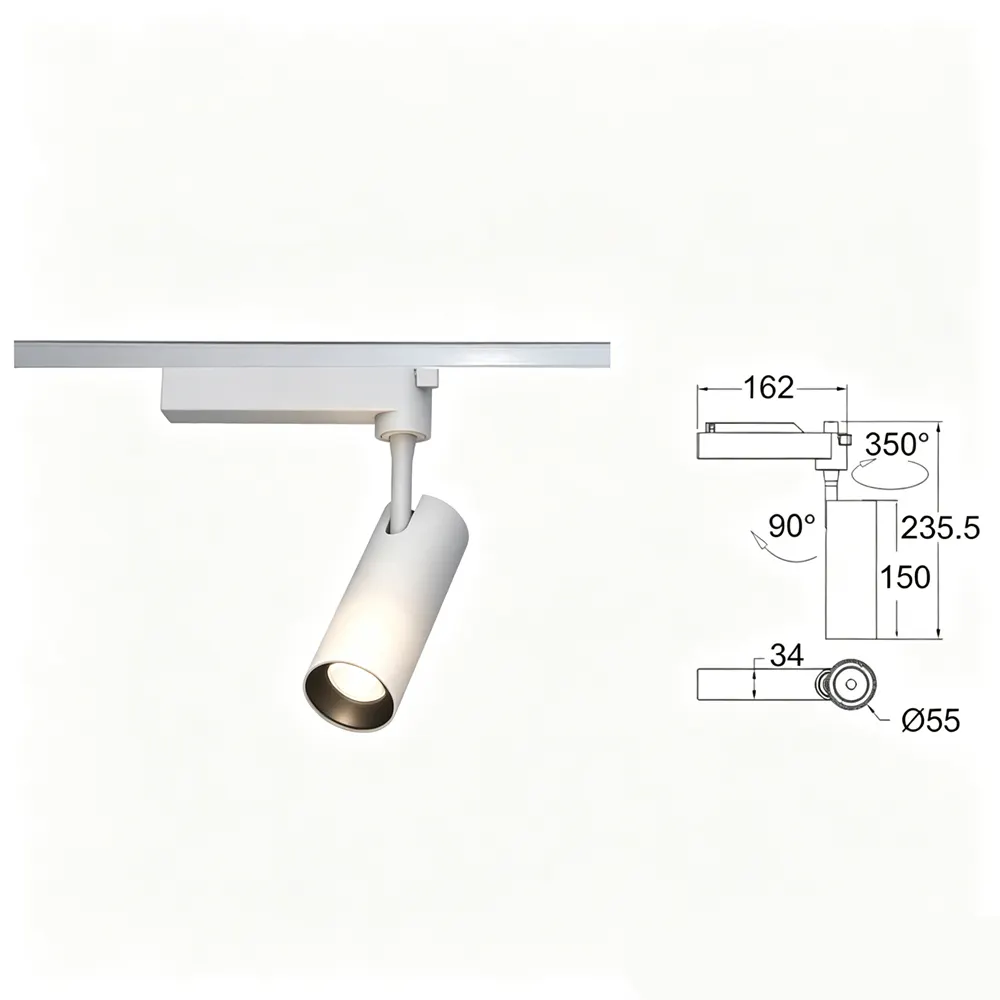 Rotatable Aluminum LED Track Spotlight 1-20W