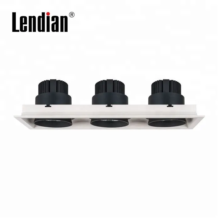 Adjustable Recessed Aluminum COB LED Grille Spotlight 9-35W