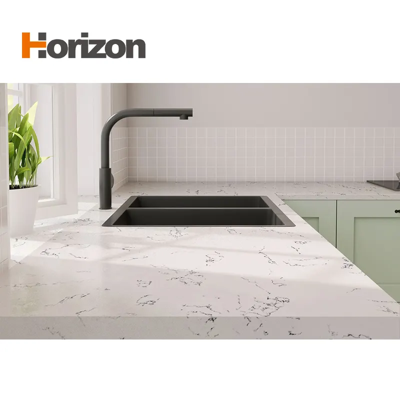 White Polished Engineered Quartz Slab 3200x1600mm