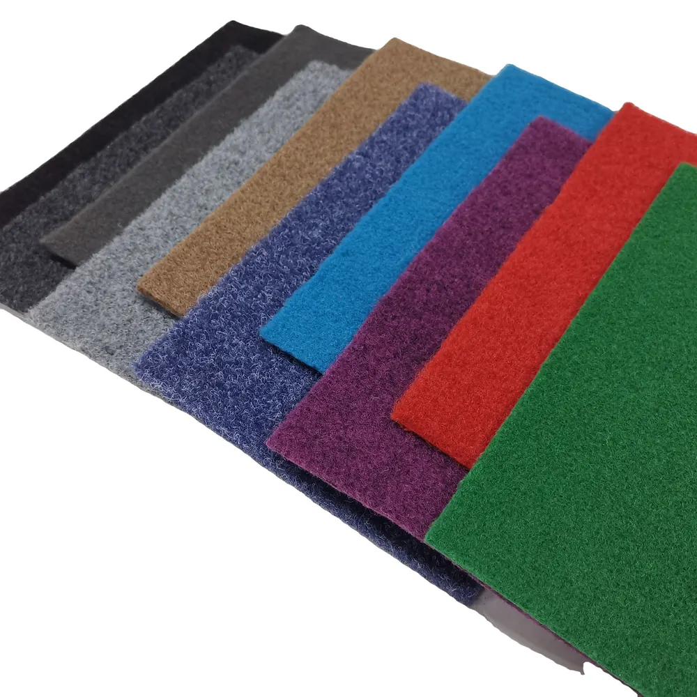 Non-Slip Velour Red Polyester Carpet Roll 4-8mm Thick