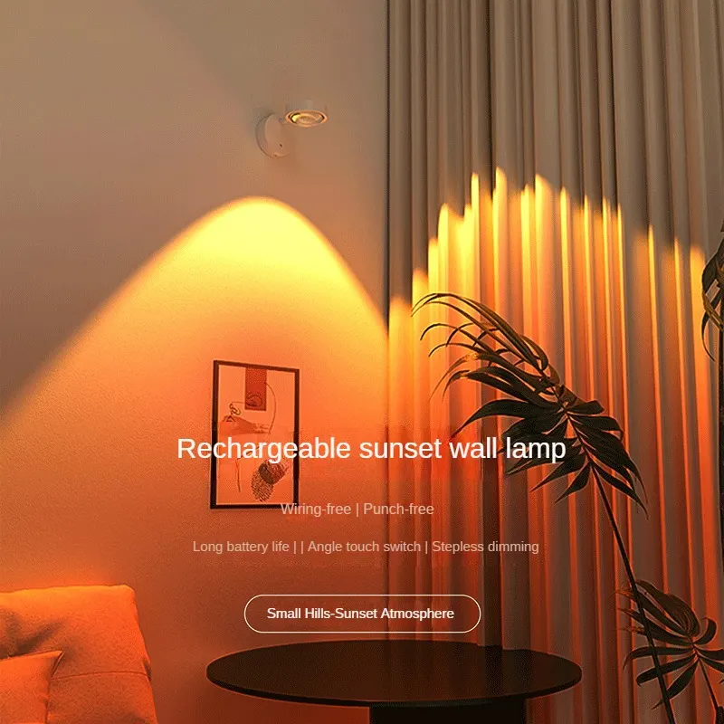 Rechargeable Aluminum LED Sunset Projection Lamp