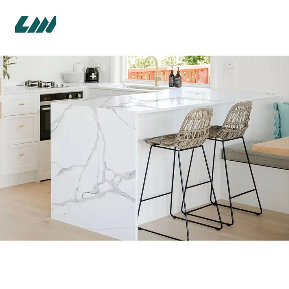 Calacatta White Engineered Quartz Slab 3200x1600mm