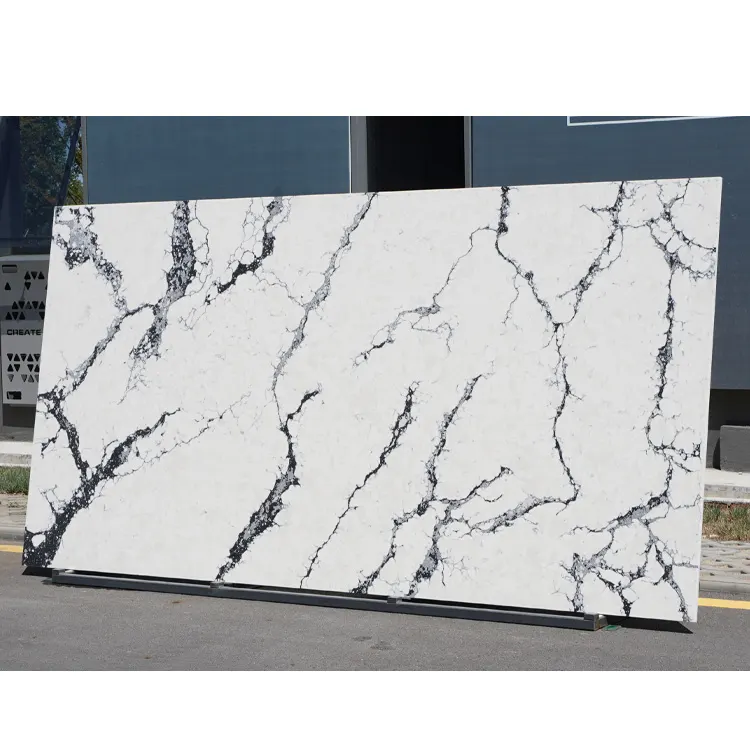 Calacatta White Engineered Quartz Slab 3200x1600mm