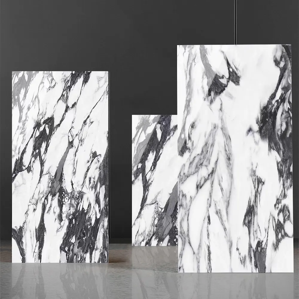 Non-Slip Marble-Look Polished Porcelain Wall And Floor Tile 600x1200mm
