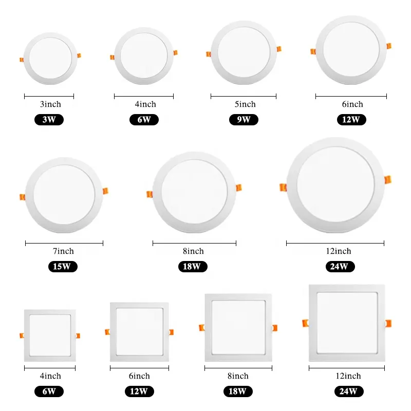 Round Aluminum LED Panel Light 3/24W IP65 6000K/4000K