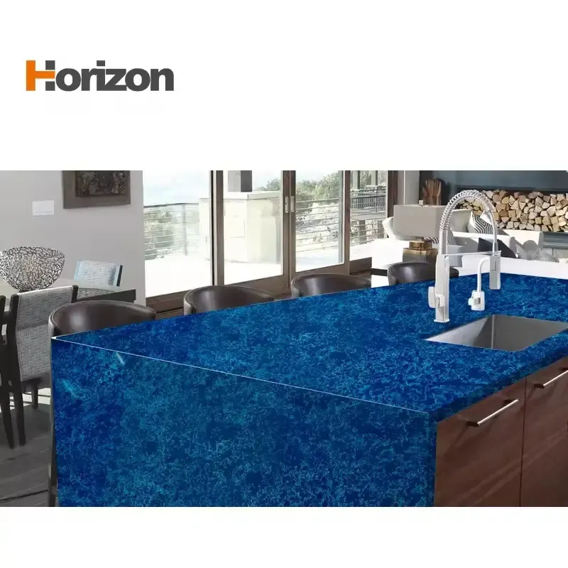 Blue Engineered Quartz Slab 3200x1600mm