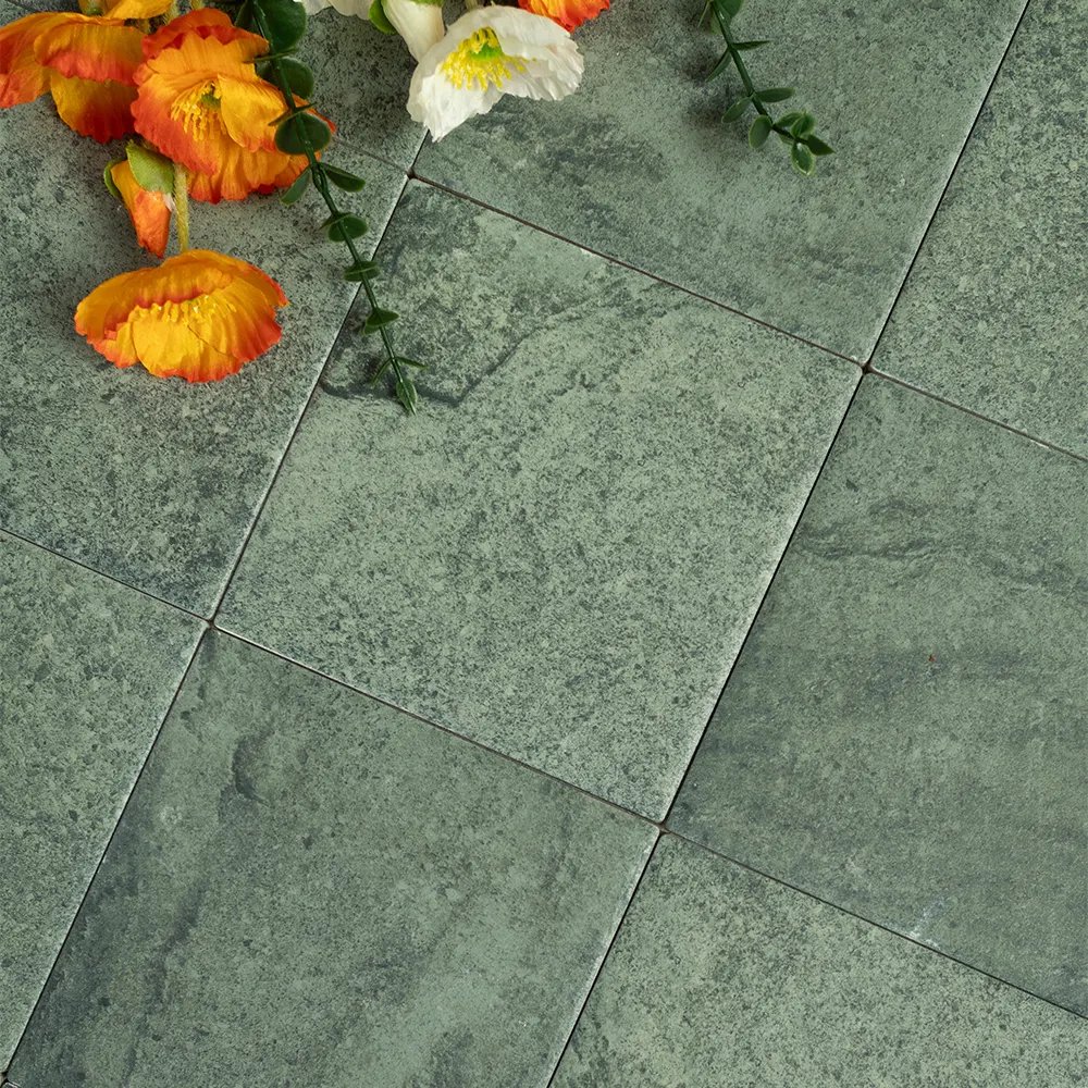 Stone-Look Green Porcelain Swimming Pool Tile 150x150mm