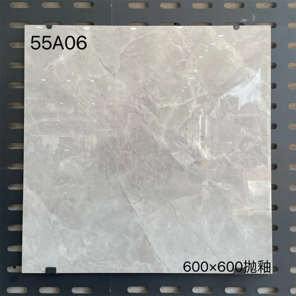 Stone-Look Dark Gray Polished Porcelain Outdoor Tile 600x600mm