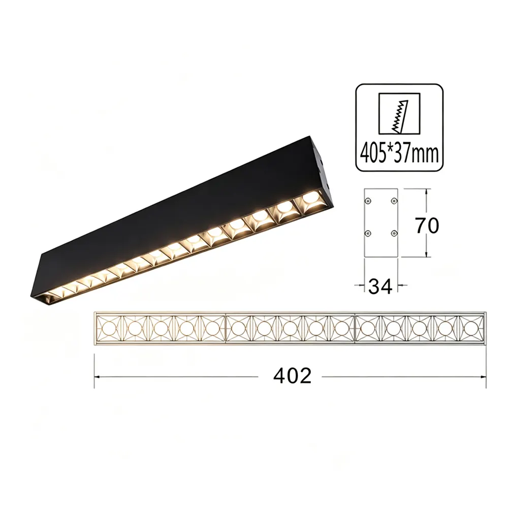 Anti-Glare Aluminum LED Grille Spotlight Black