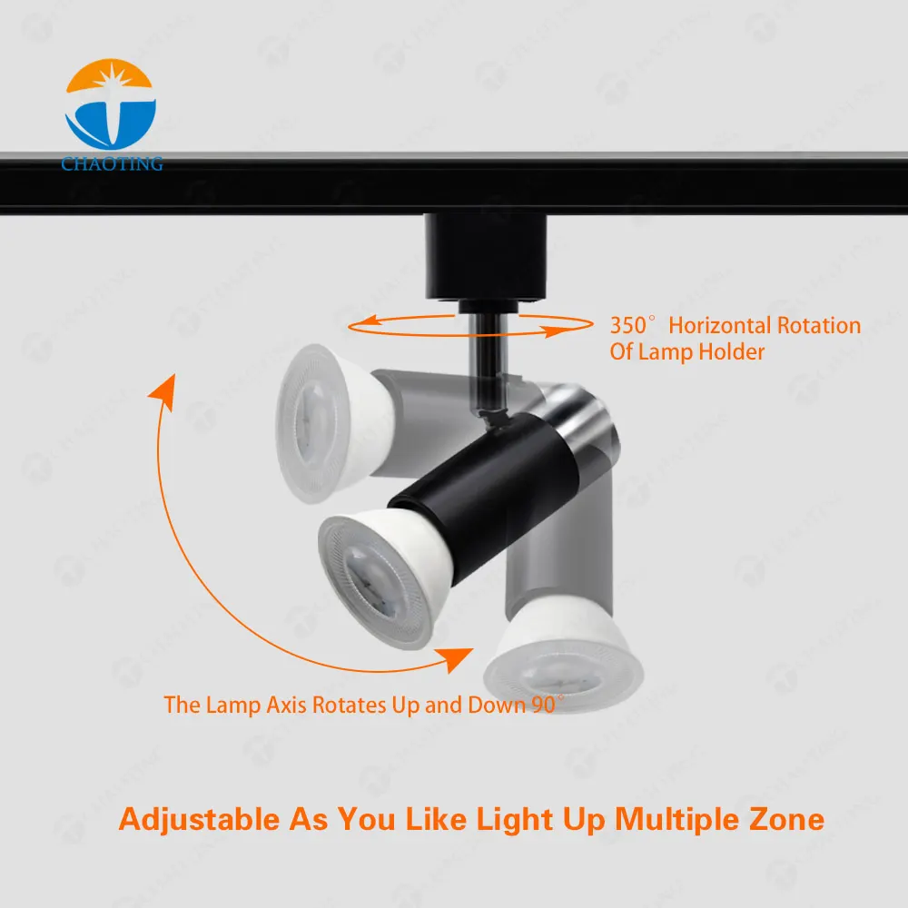 Aluminum Track Spotlight Housing GU10/MR16